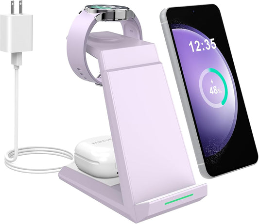 Wireless Charger -3 in 1 Charging Station for Multiple Devices