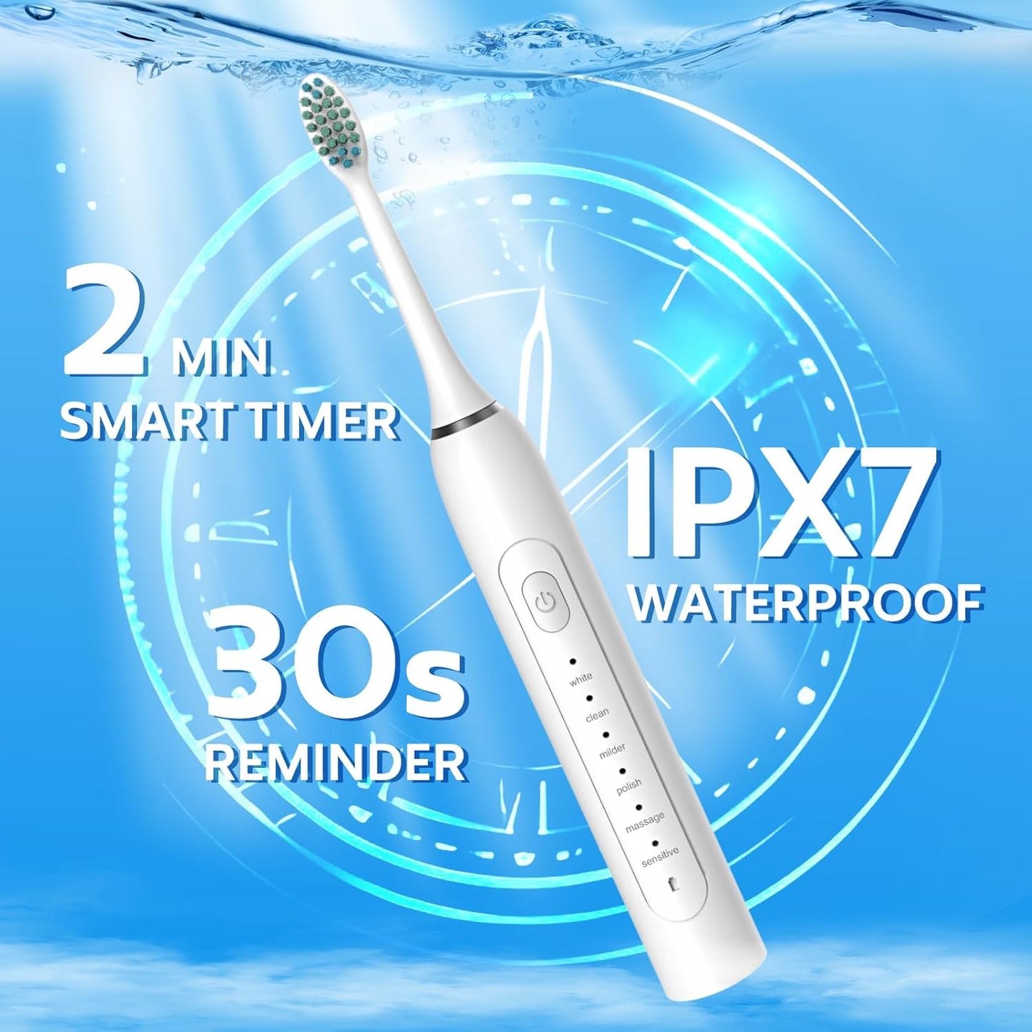 Waterproof Sonic Electric Toothbrush for Adults