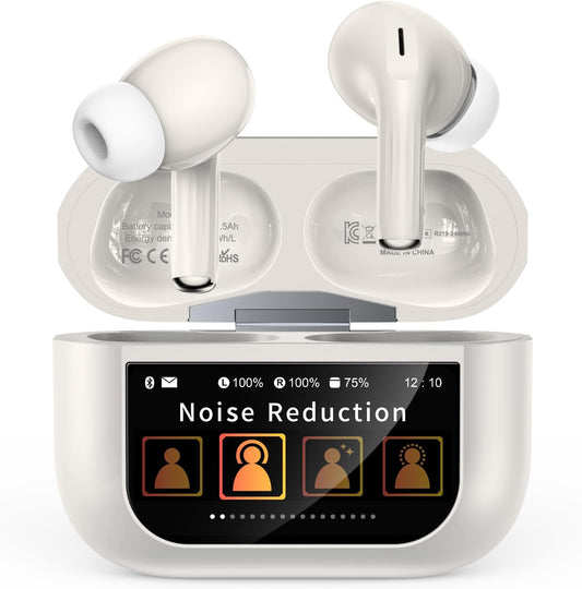 Wireless Earbuds, Bluetooth 5.4 Ear Buds with Multifunctional Touch Screen