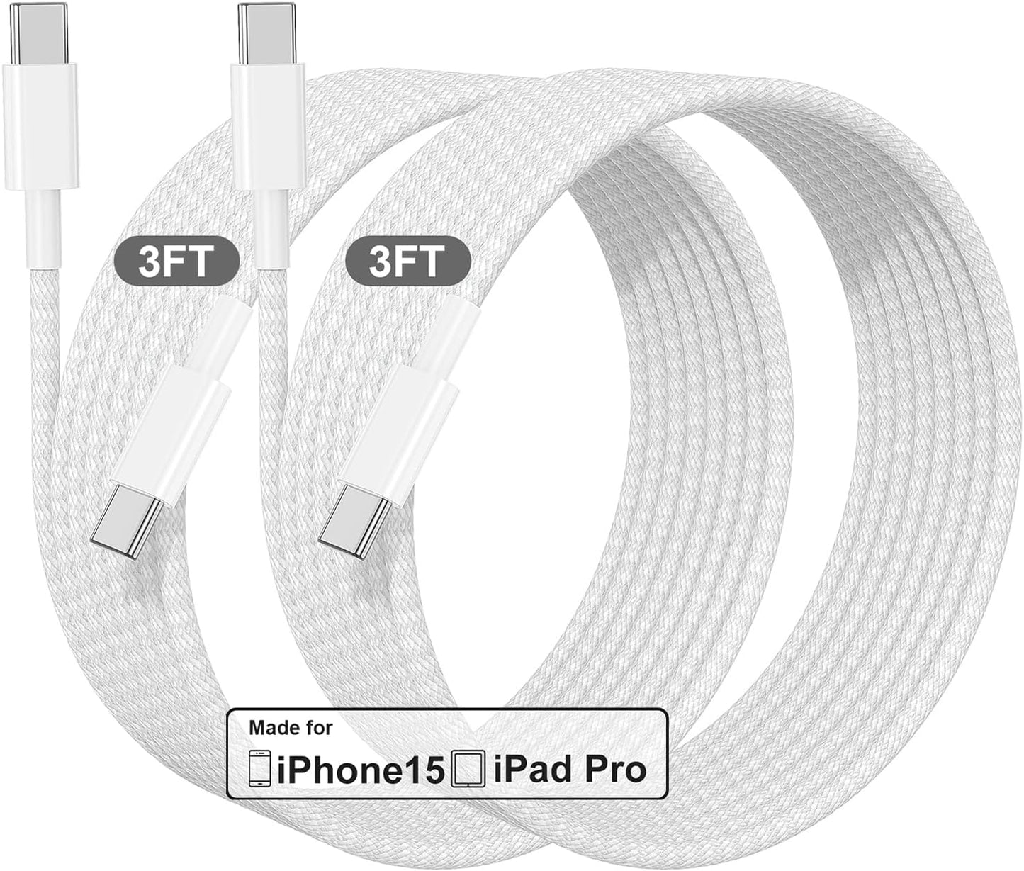 3 Pack 10 FT USB C to USB C Cable