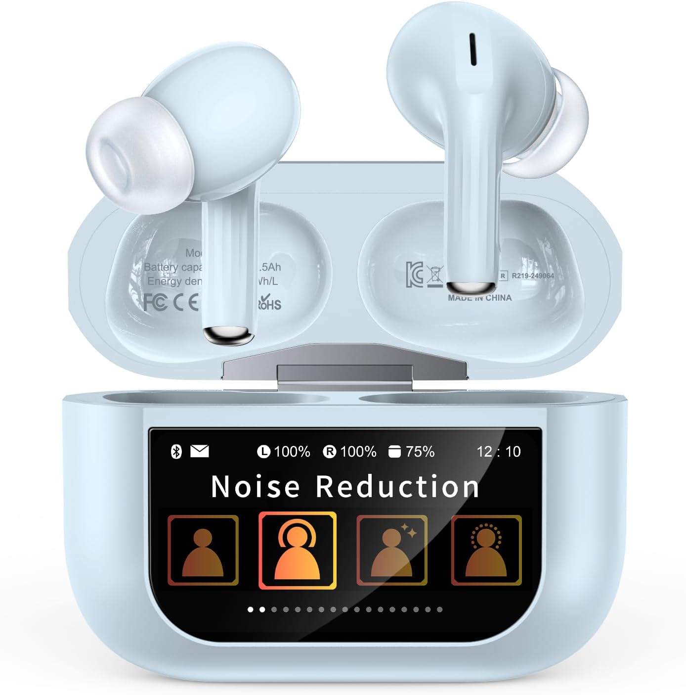 Wireless Earbuds, Bluetooth 5.4 Ear Buds with Multifunctional Touch Screen