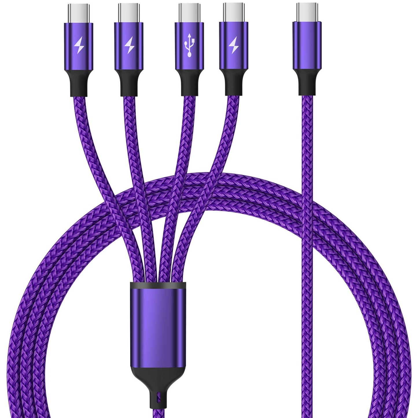 4 in 1 Multi Charging Cable [2Pack 5FT], Nylon Braided 4 in 1 Charging Cable