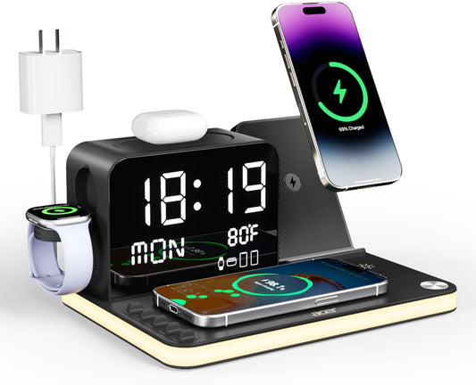 7-in-1 Wireless Charging Station: Charger Stand for Multiple Devices